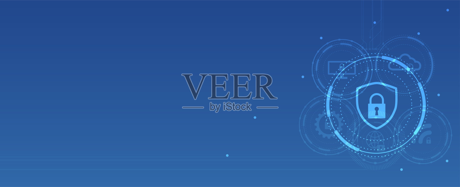 具有互联网数字安全技术商业概念背景。电路板锁紧插画图片素材