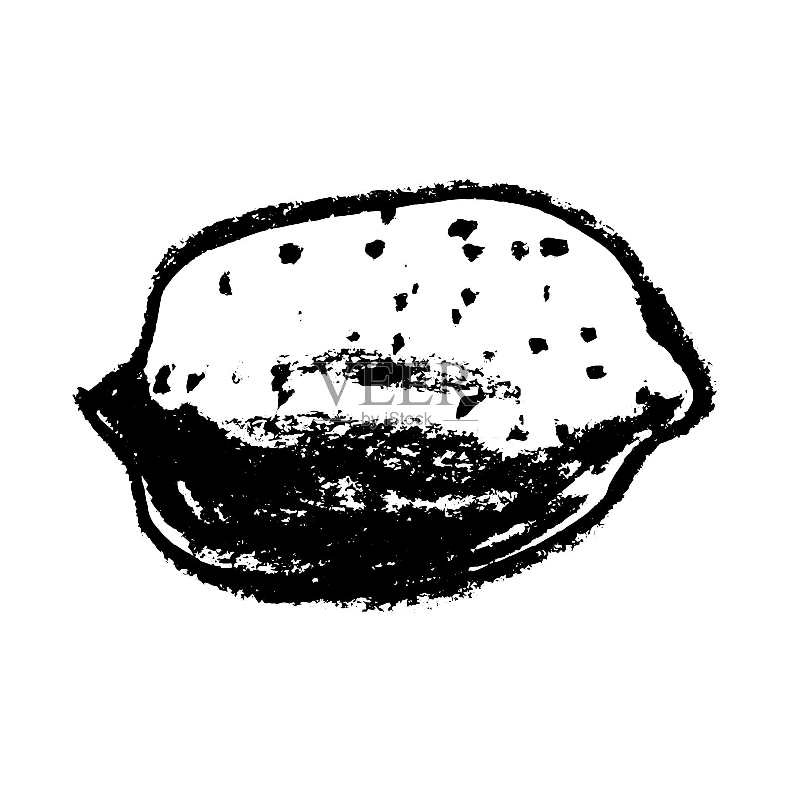 向量柠檬符号。柑橘水果图标在时尚手绘涂鸦风格。插画图片素材