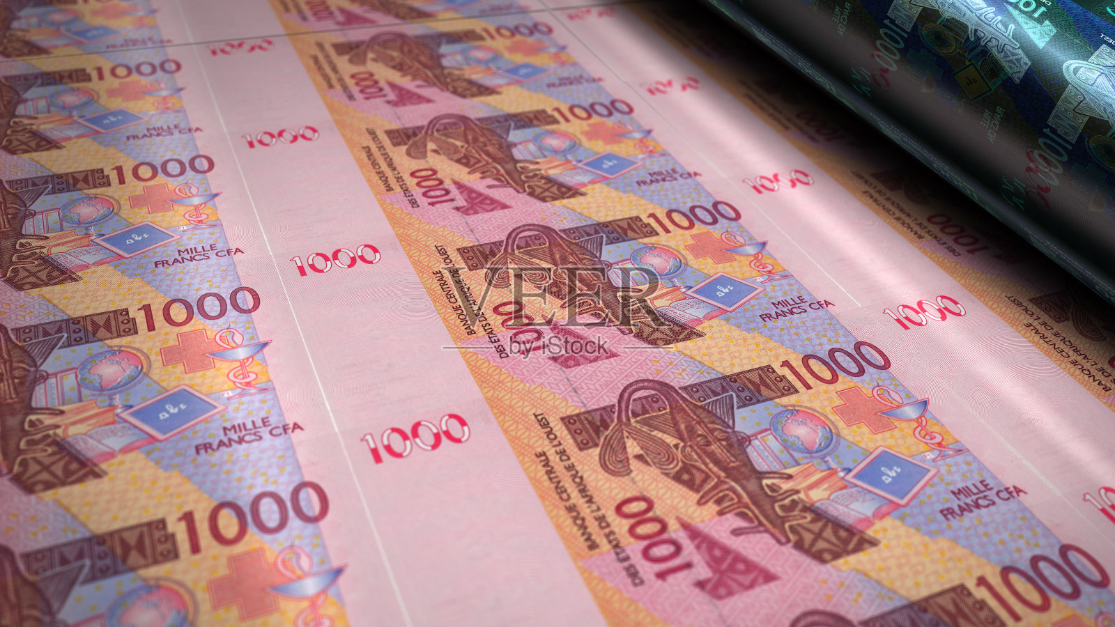 西非CFA法郎货币钞票打印3d插图照片摄影图片