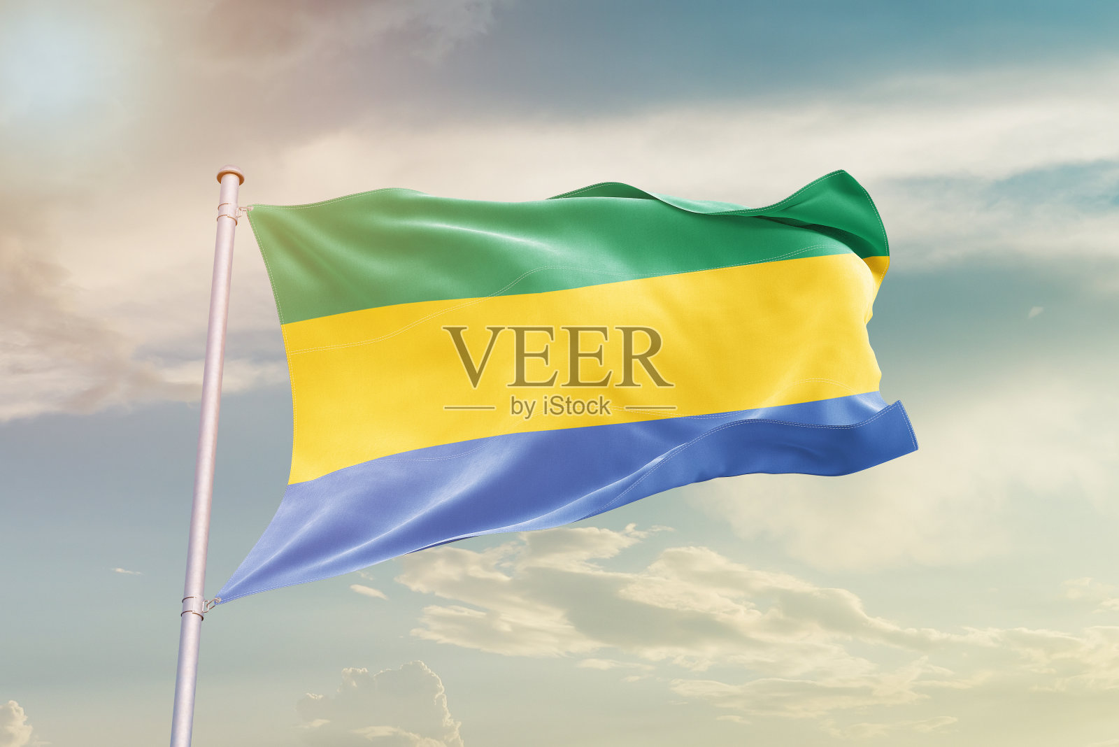 加蓬国旗照片摄影图片