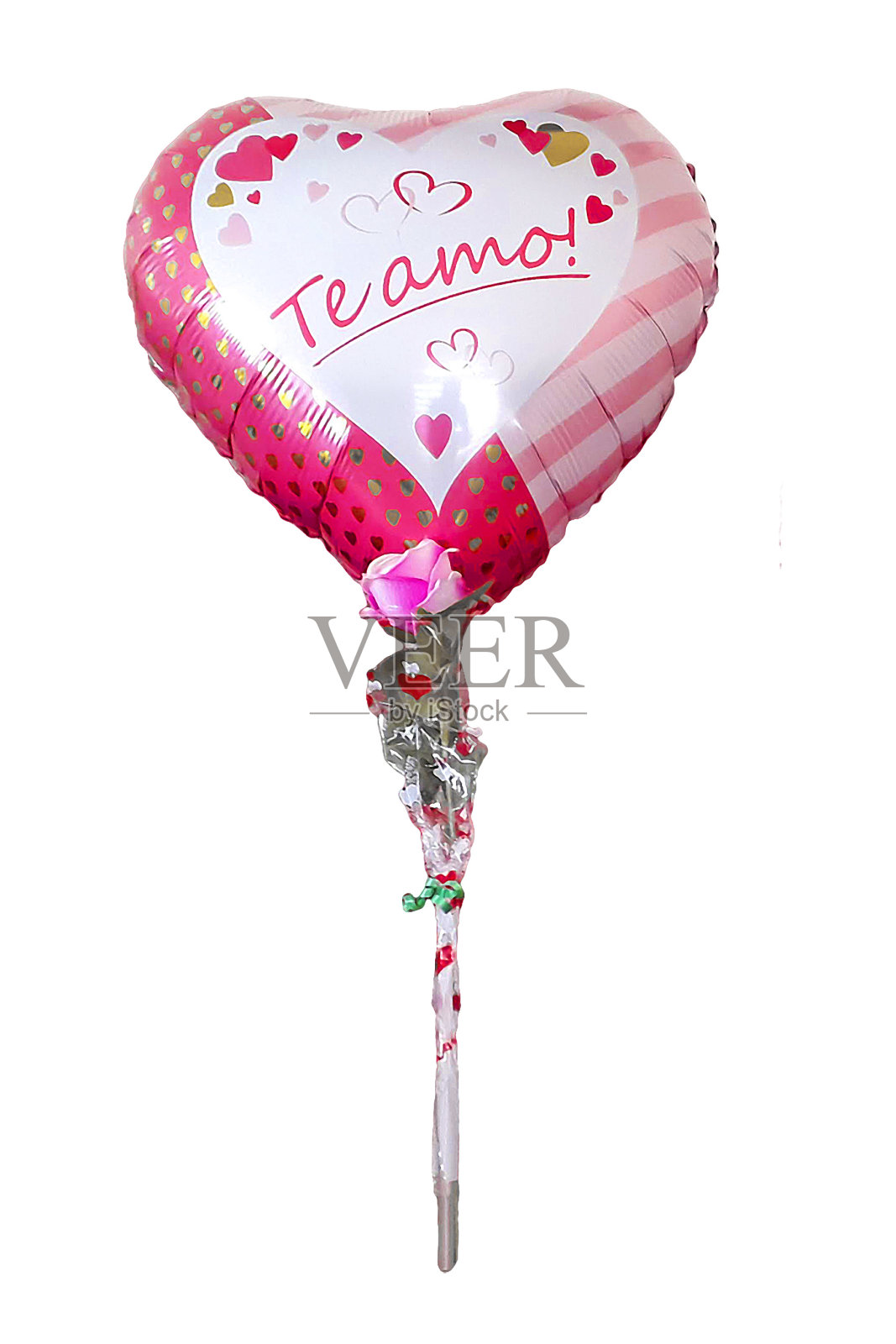 心形气球里有爱你的文字孤立的照片照片摄影图片