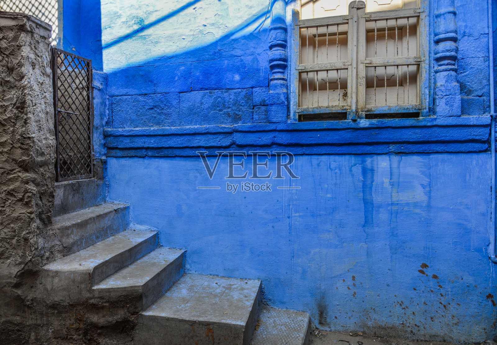 印度焦特布尔的蓝色建筑照片摄影图片