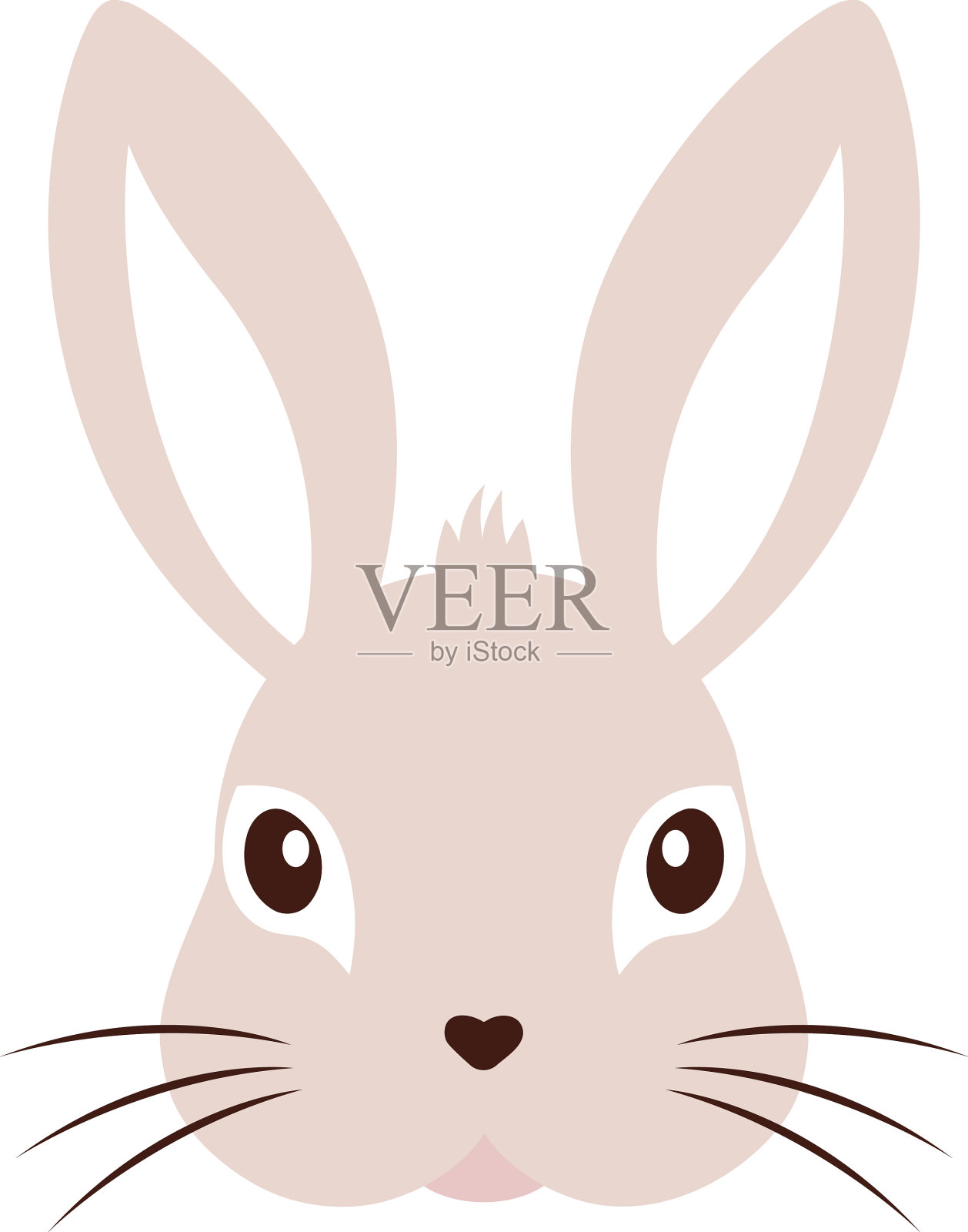 萌兔脸插画图片素材