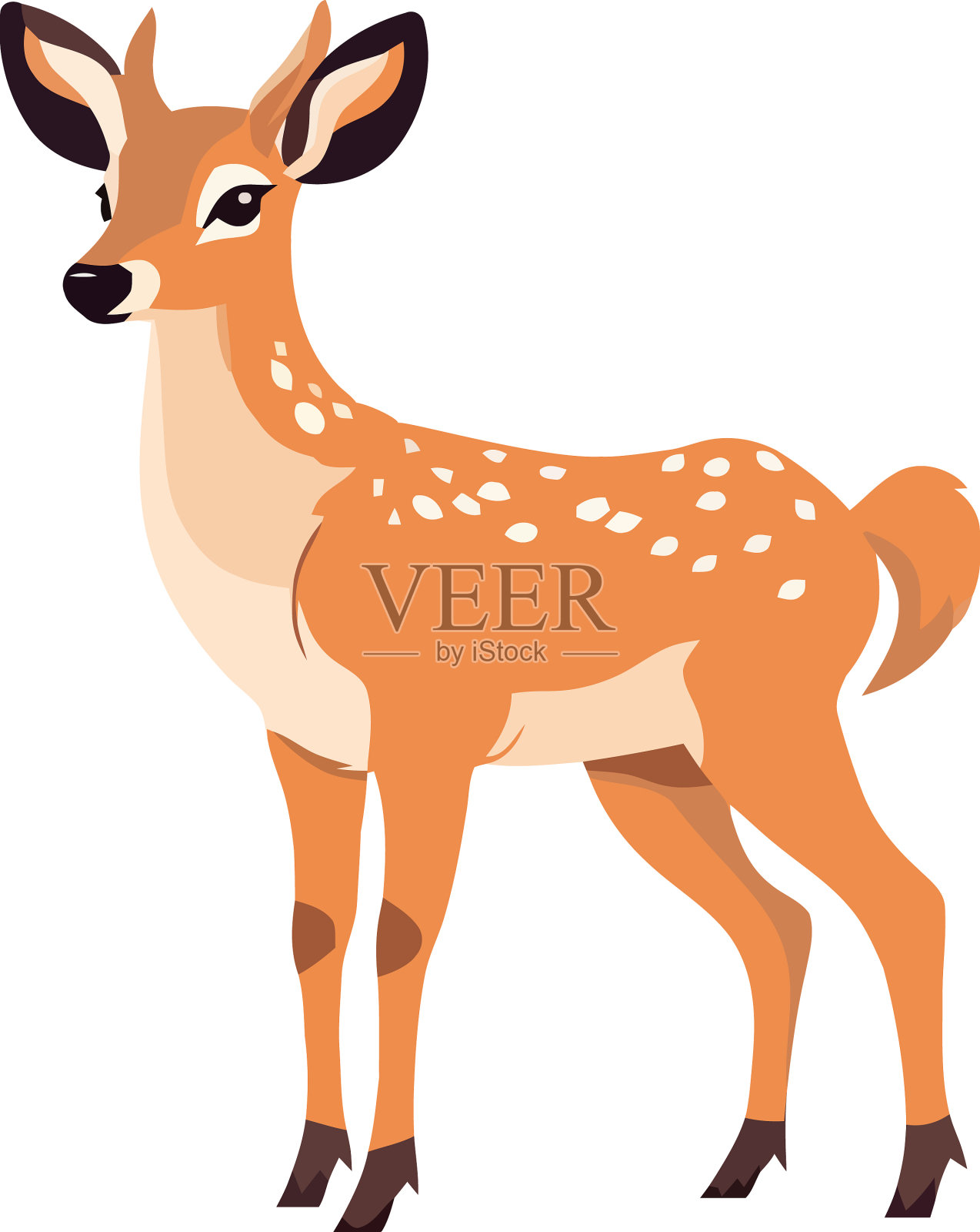 萌鹿站立设计插画图片素材