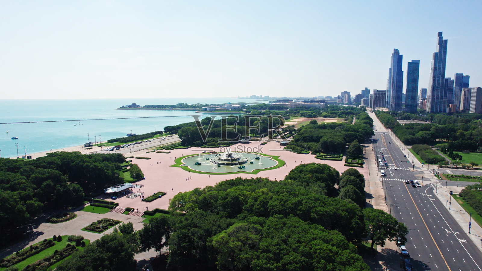 伊利诺伊州芝加哥的白金汉喷泉照片摄影图片