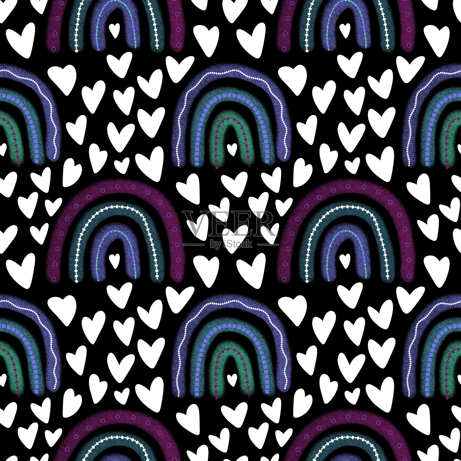 彩虹无缝花纹适用于织物和纺织品及包装插画图片素材