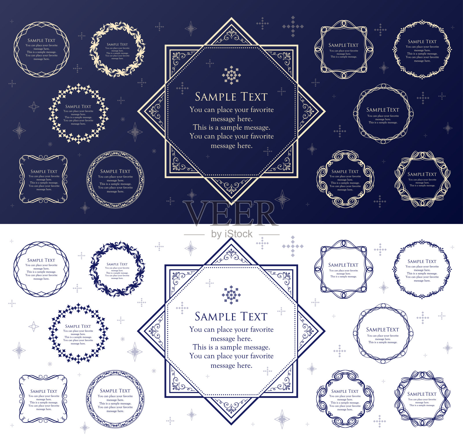 仿古框架设计灵感来自圣诞节插画图片素材