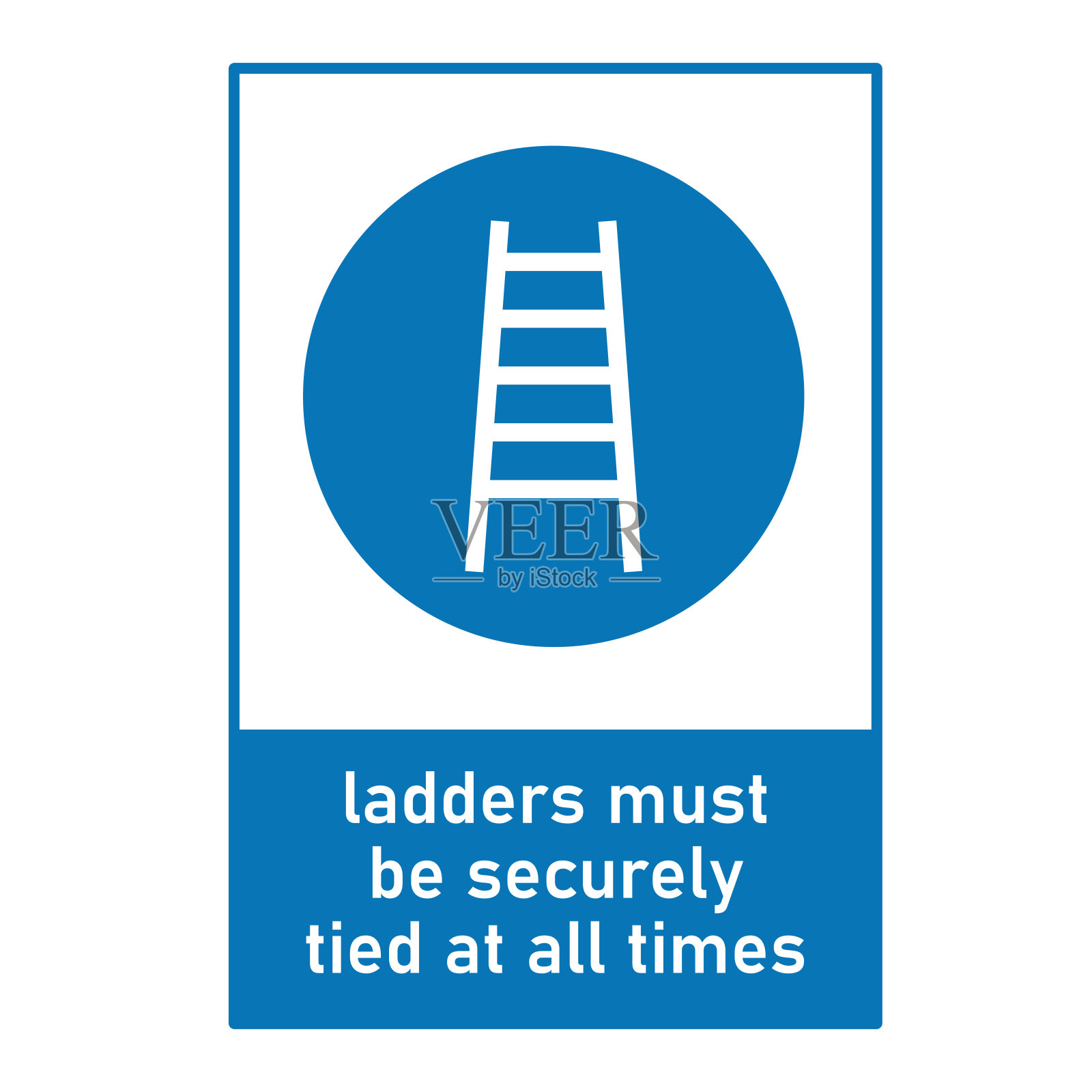 使用梯子标志、信息标志。向量插画图片素材