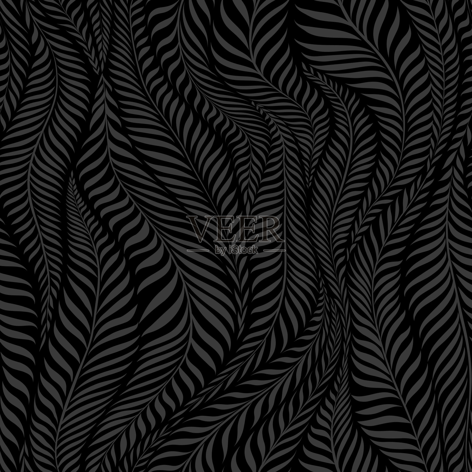 无缝图案与树叶。抽象的花卉背景。矢量插图。插画图片素材