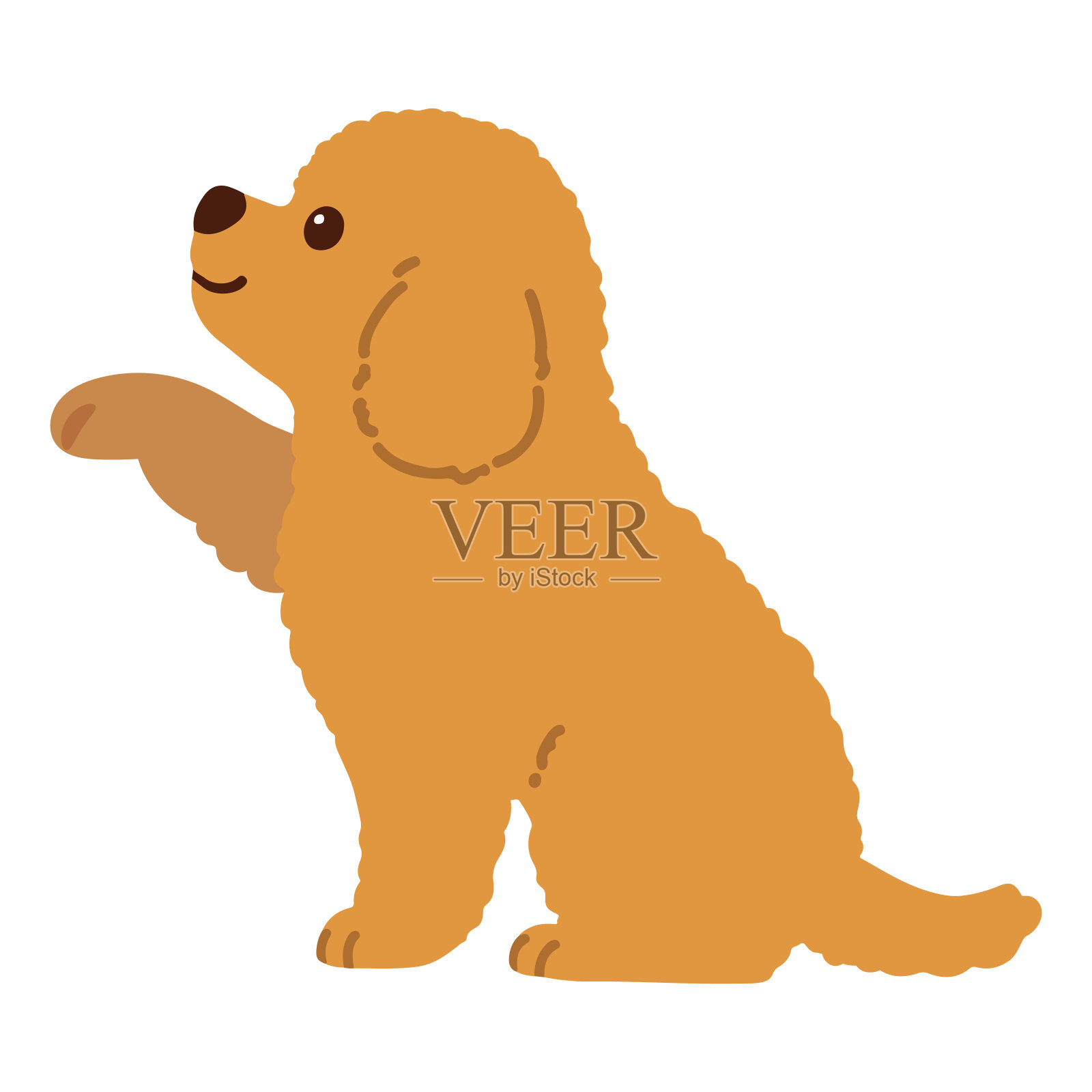 玩具贵宾狗握手的插图插画图片素材