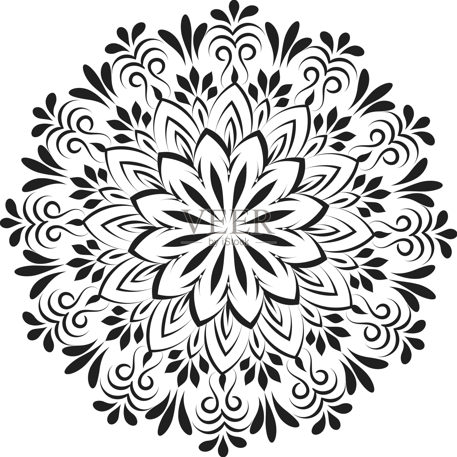 美丽的曼陀罗艺术设计印刷插画图片素材