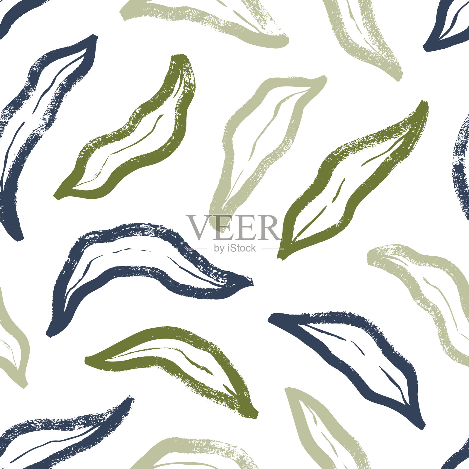 多色香蕉叶无缝图案。插画图片素材