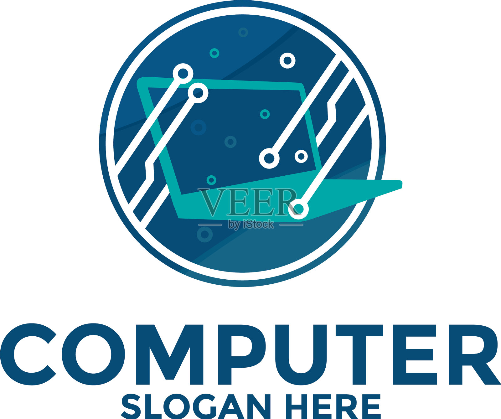 电脑标志模板电脑维修标志插画图片素材