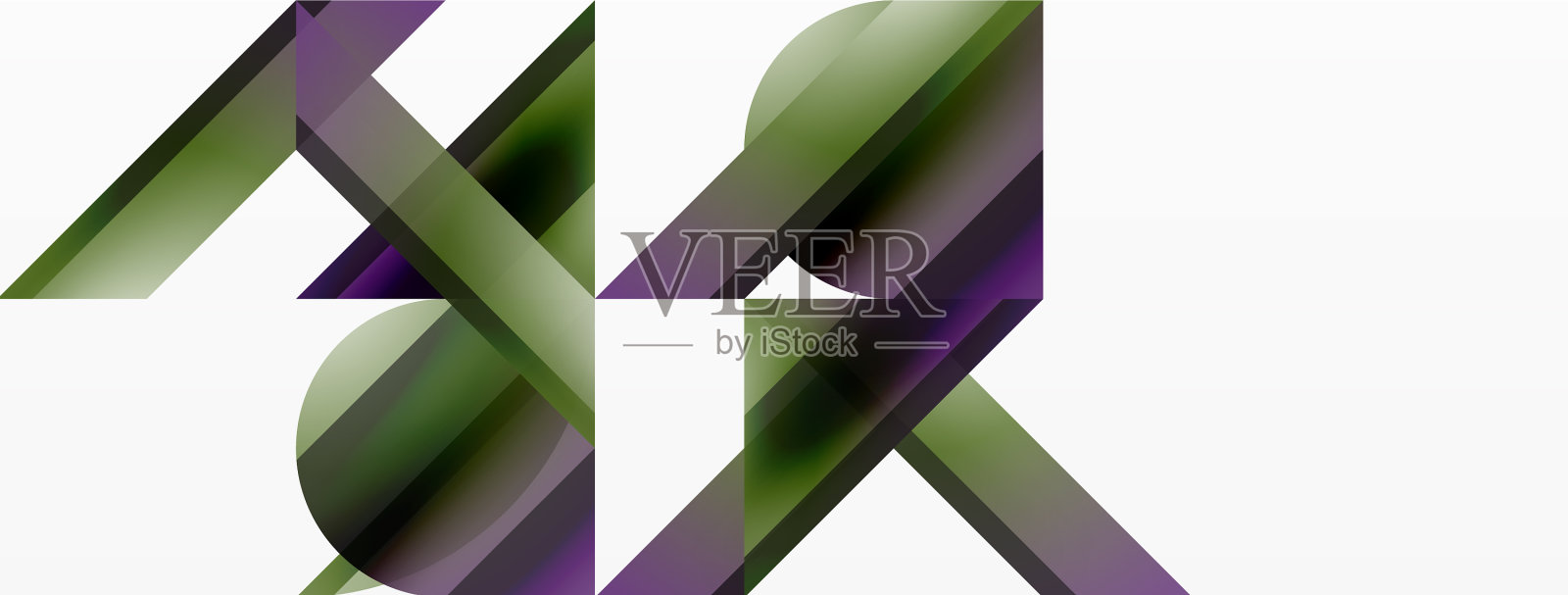 生动的梯度三角形和圆形的白色插画图片素材