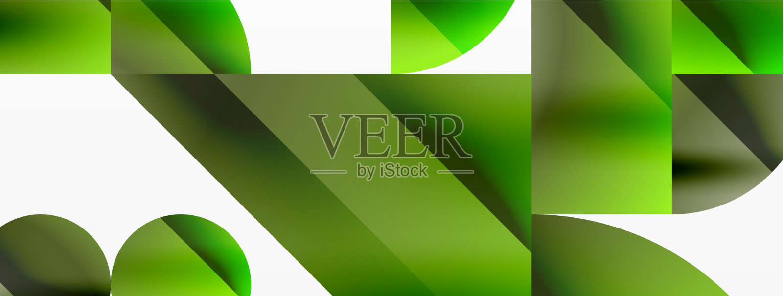 圆形和各种形状汇聚成时尚插画图片素材