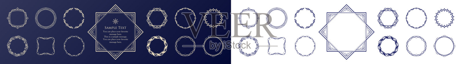 仿古框架设计灵感来自圣诞节插画图片素材