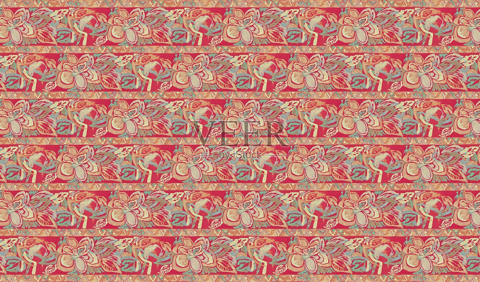 古色古香的老式织物复古图案。照片摄影图片