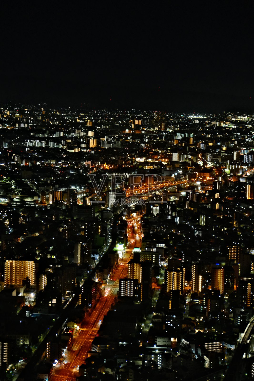 大阪天际线夜景照明照片摄影图片
