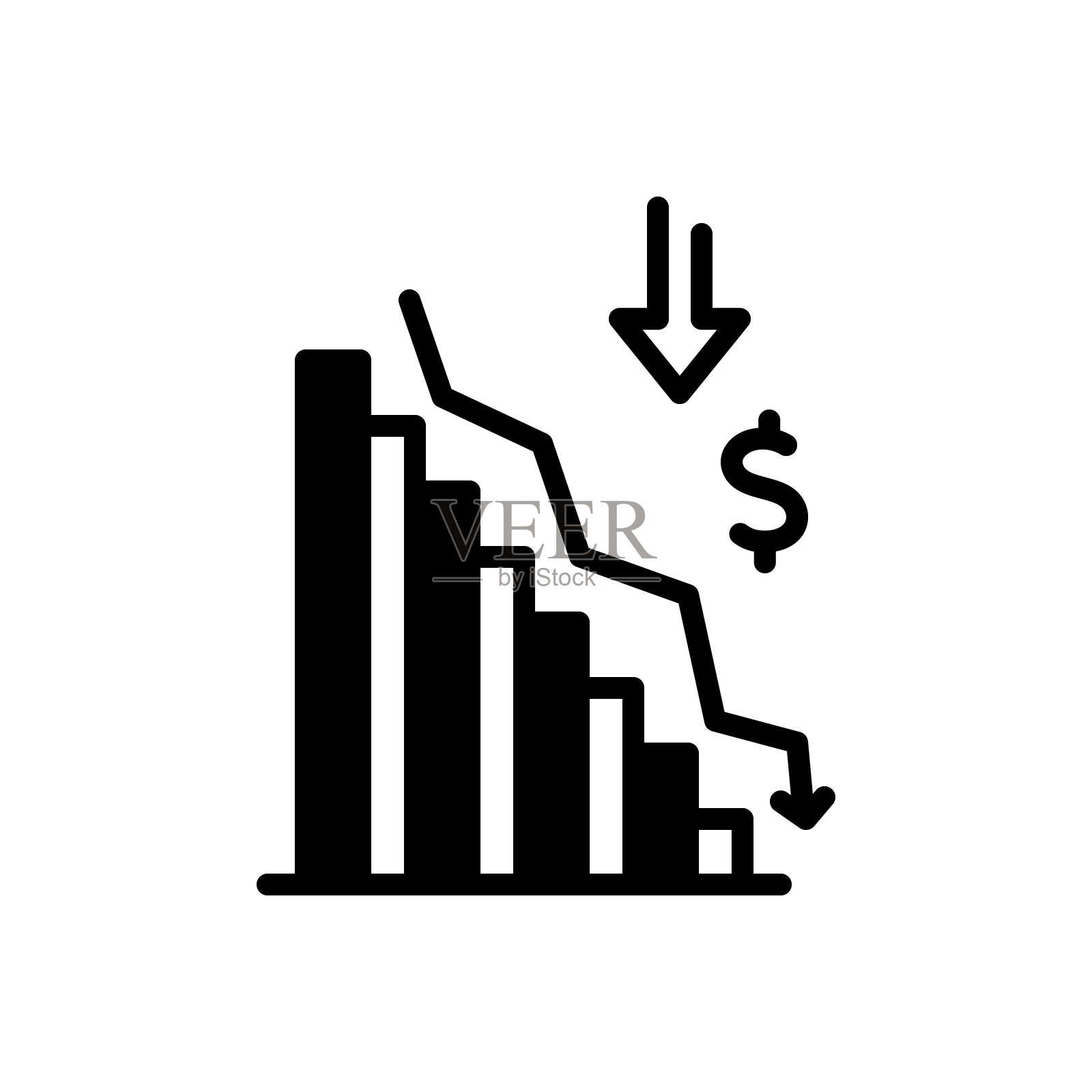 下向下插画图片素材