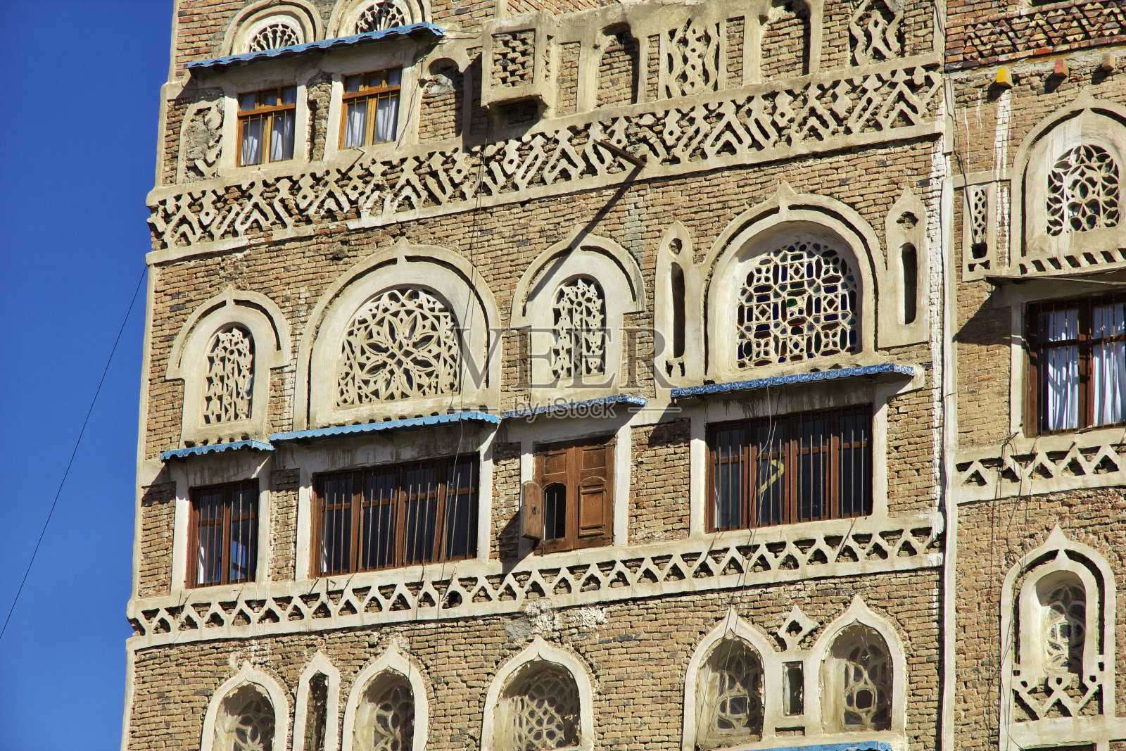 也门萨那的复古房屋照片摄影图片