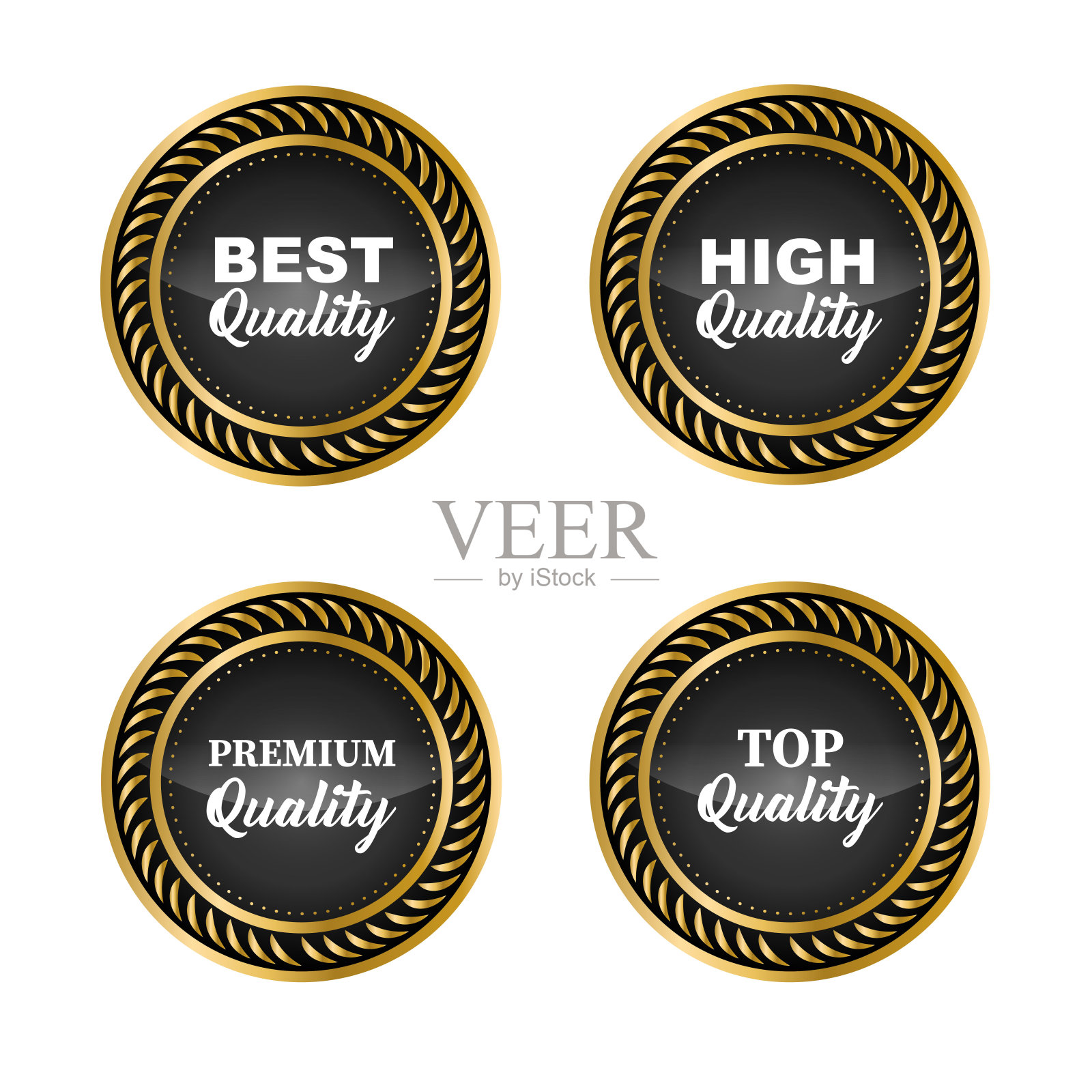 豪华金徽章和标签优质产品。插画图片素材