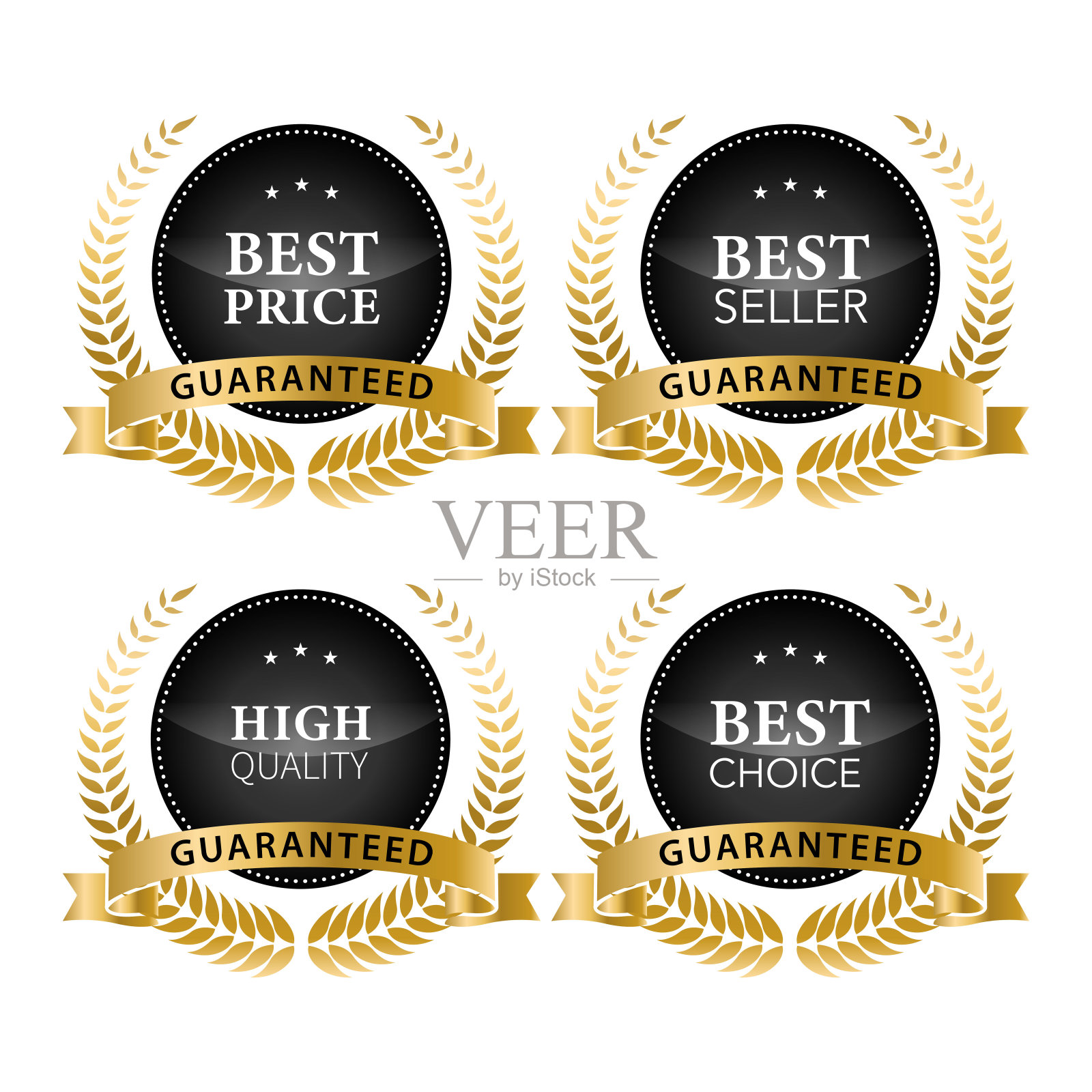 豪华金徽章和标签优质产品。插画图片素材