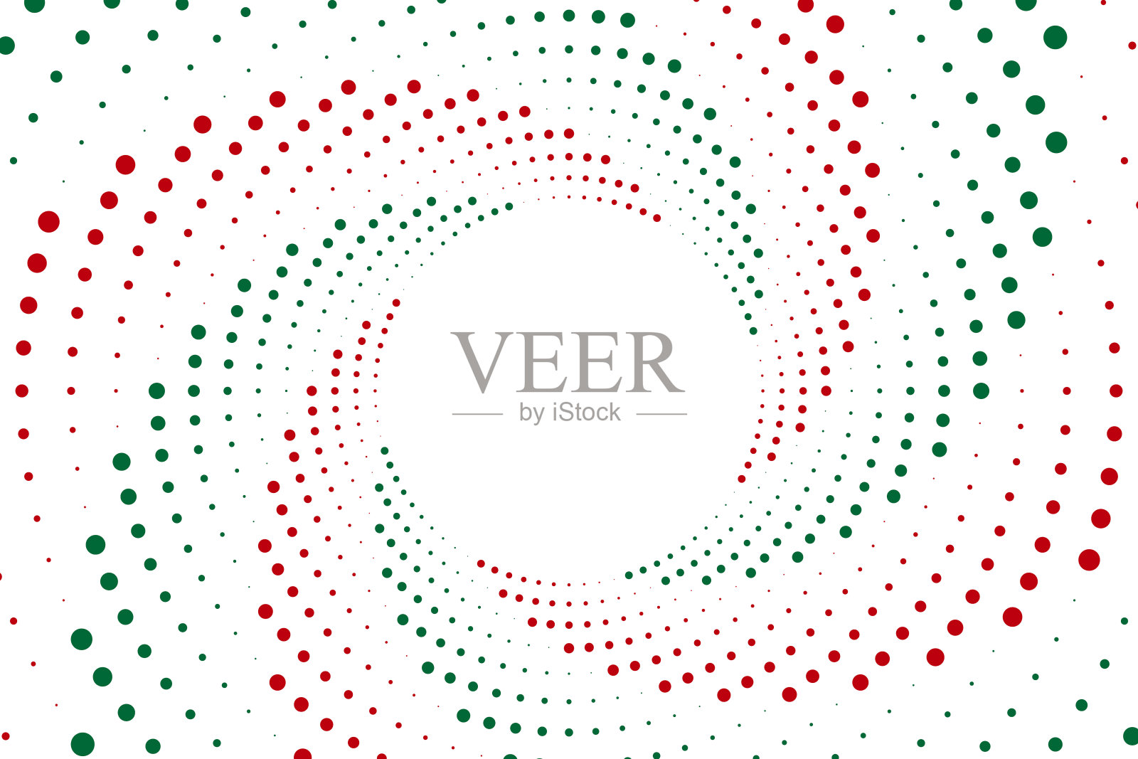 彩色红色和绿色圆形框架图案抽象背景。背景。射线。径向。矢量插图。圣诞节。庆祝。未来的壁纸插画图片素材