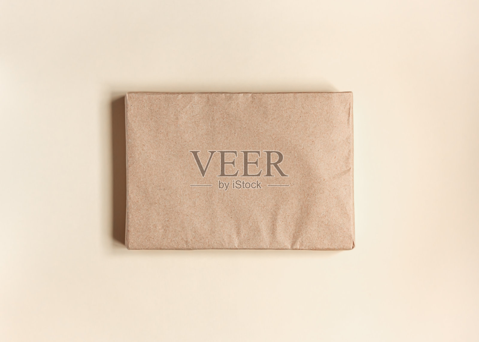 矩形包装，牛皮纸顶视图照片摄影图片