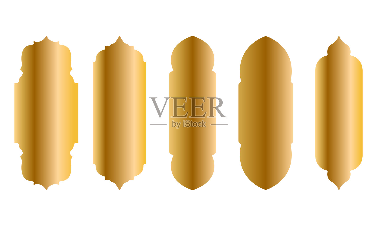 透明背景上的伊斯兰窗口形状。插画图片素材