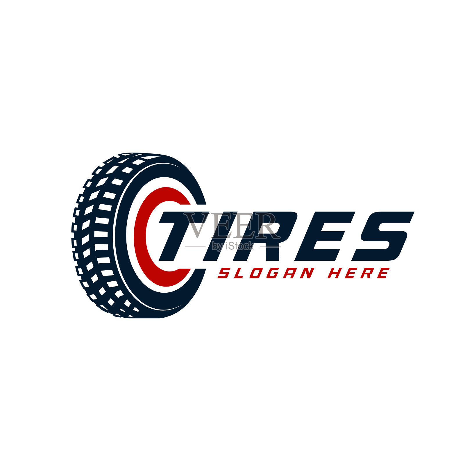 轮胎标志设计，汽车，汽车陈列室。矢量图插画图片素材