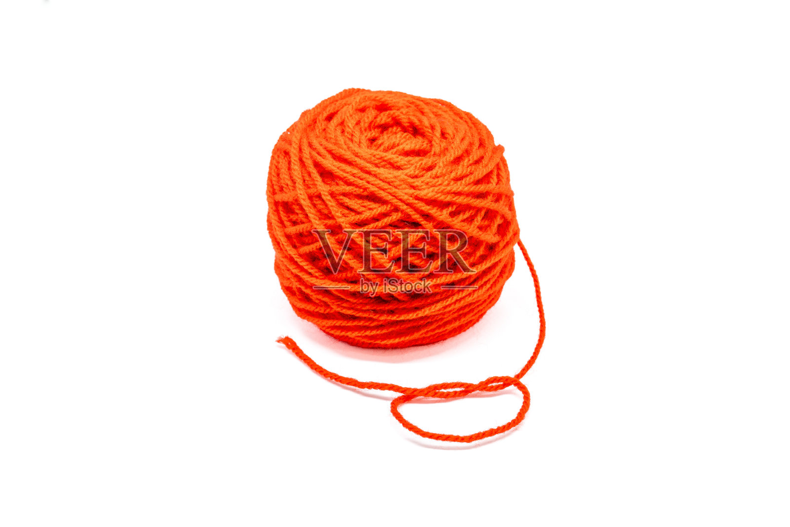 美丽明亮的橙色羊毛在浅色背景。照片摄影图片