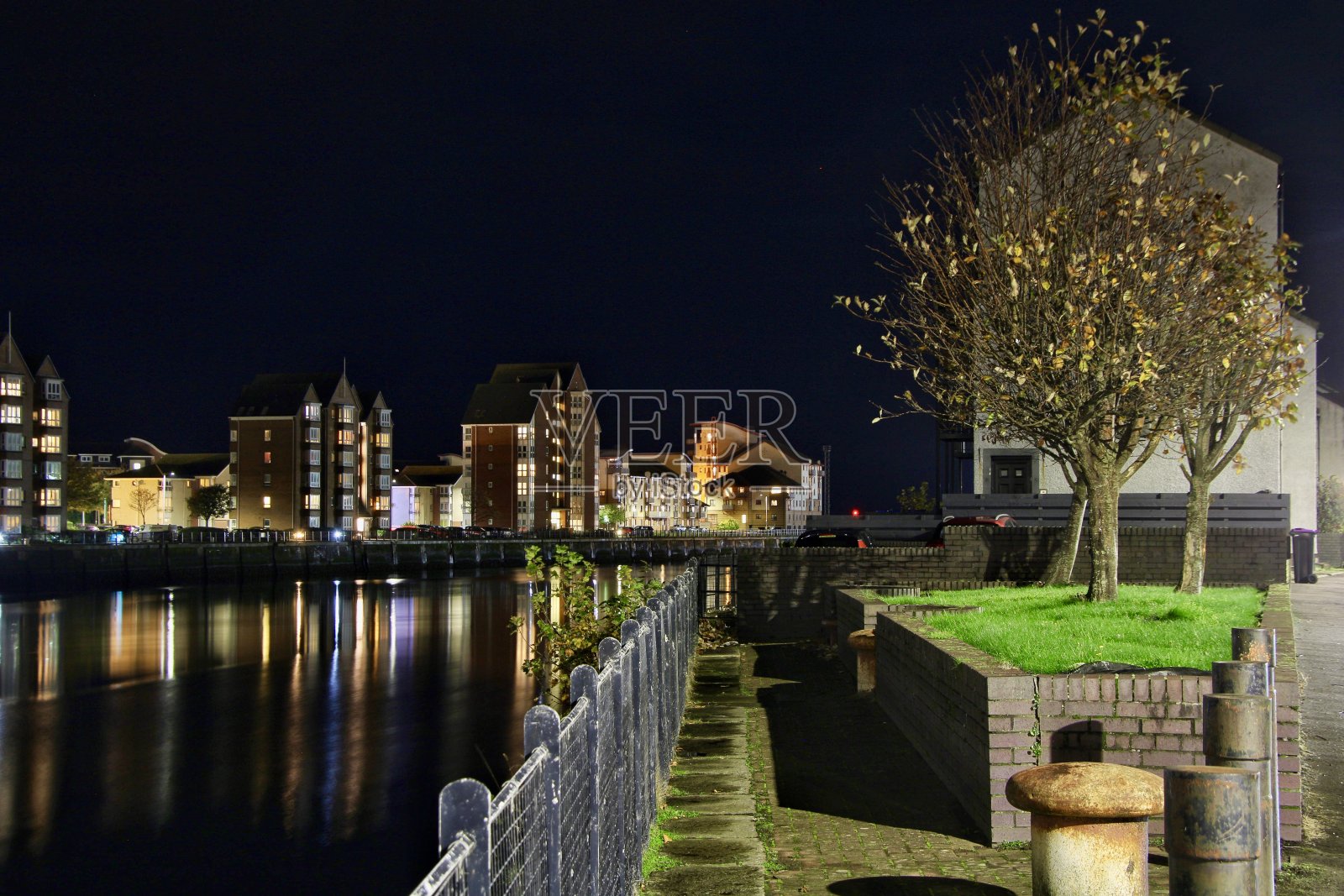 艾尔港的夜间摄影照片摄影图片