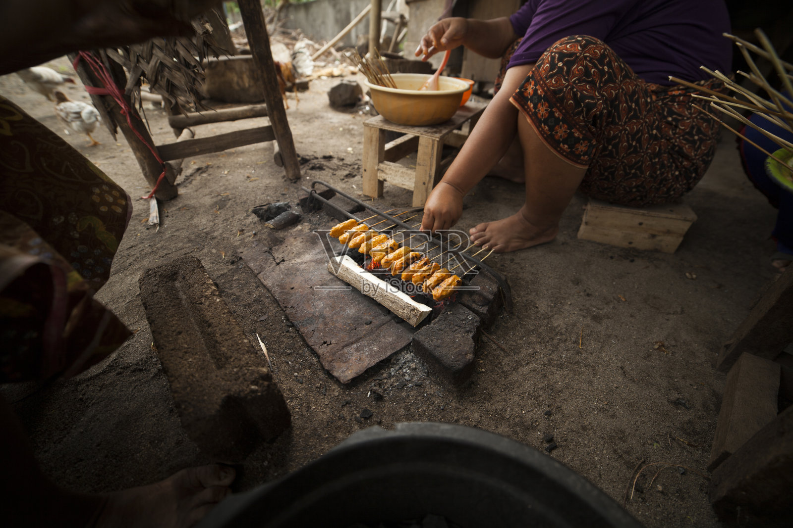 沙爹丹绒来自印度尼西亚龙目岛的传统食物照片摄影图片