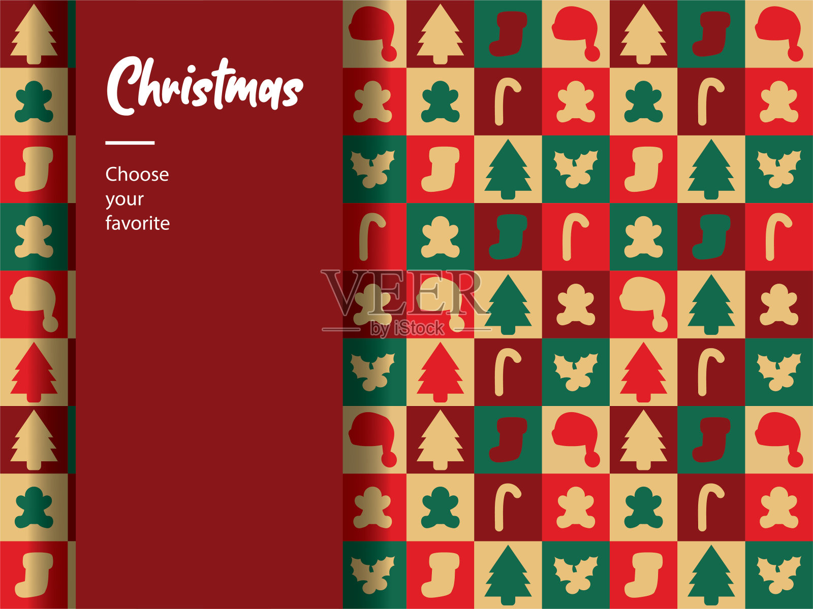 圣诞快乐2024新年卡通图标元素背景图案十二月冬季装饰艺术插画图片素材