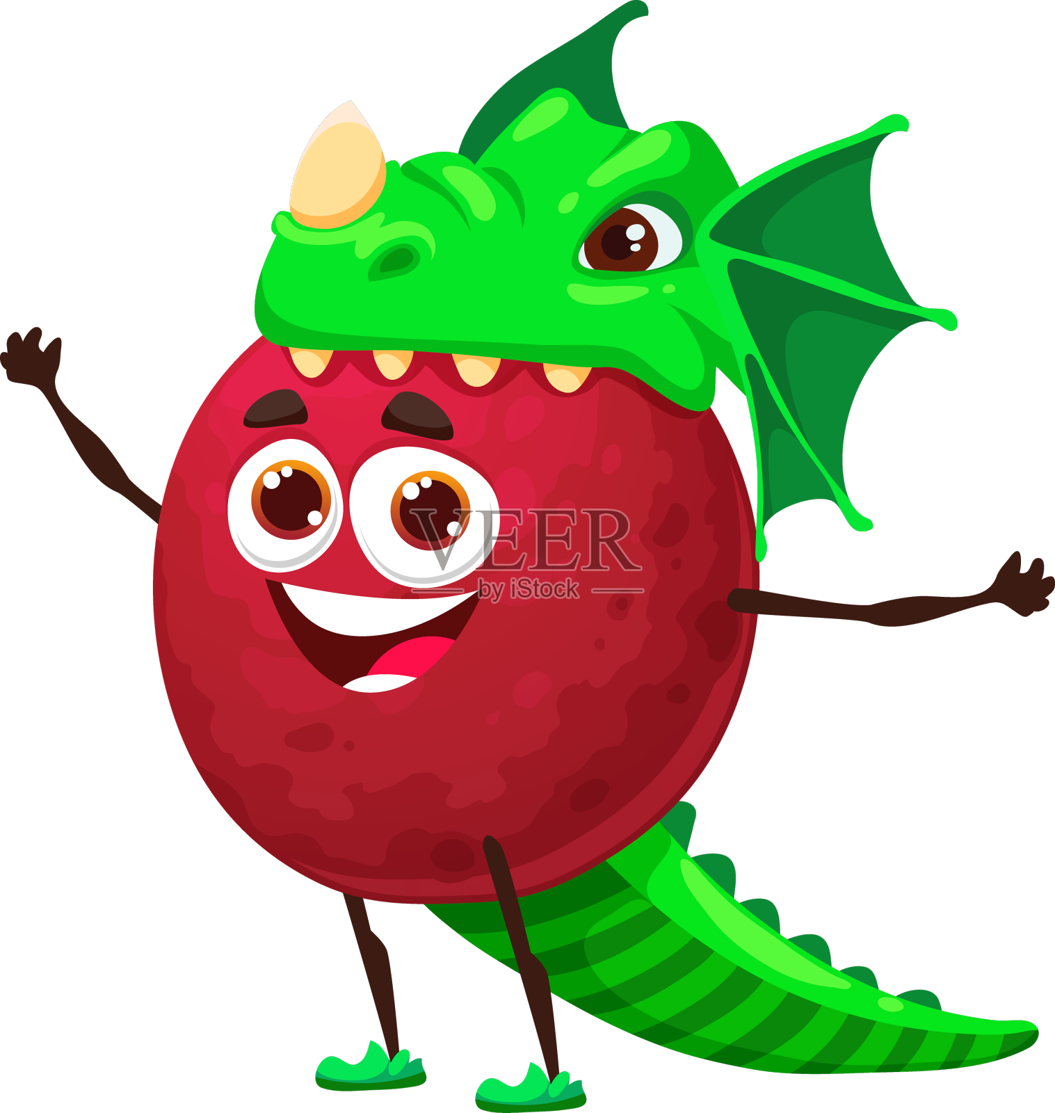 卡通有趣的万圣节山竹龙服装设计元素图片