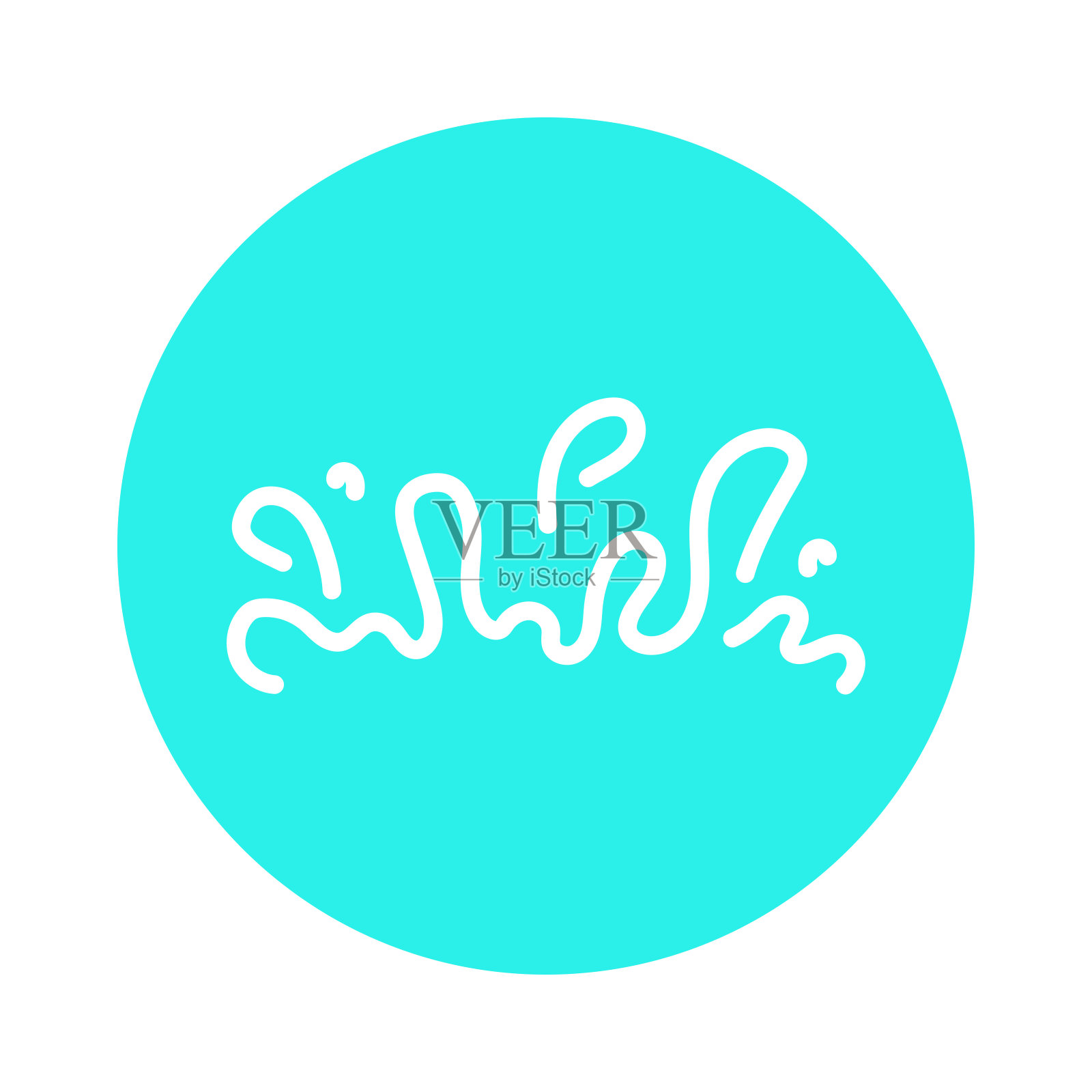 水溅色线图标。液体流动。插画图片素材