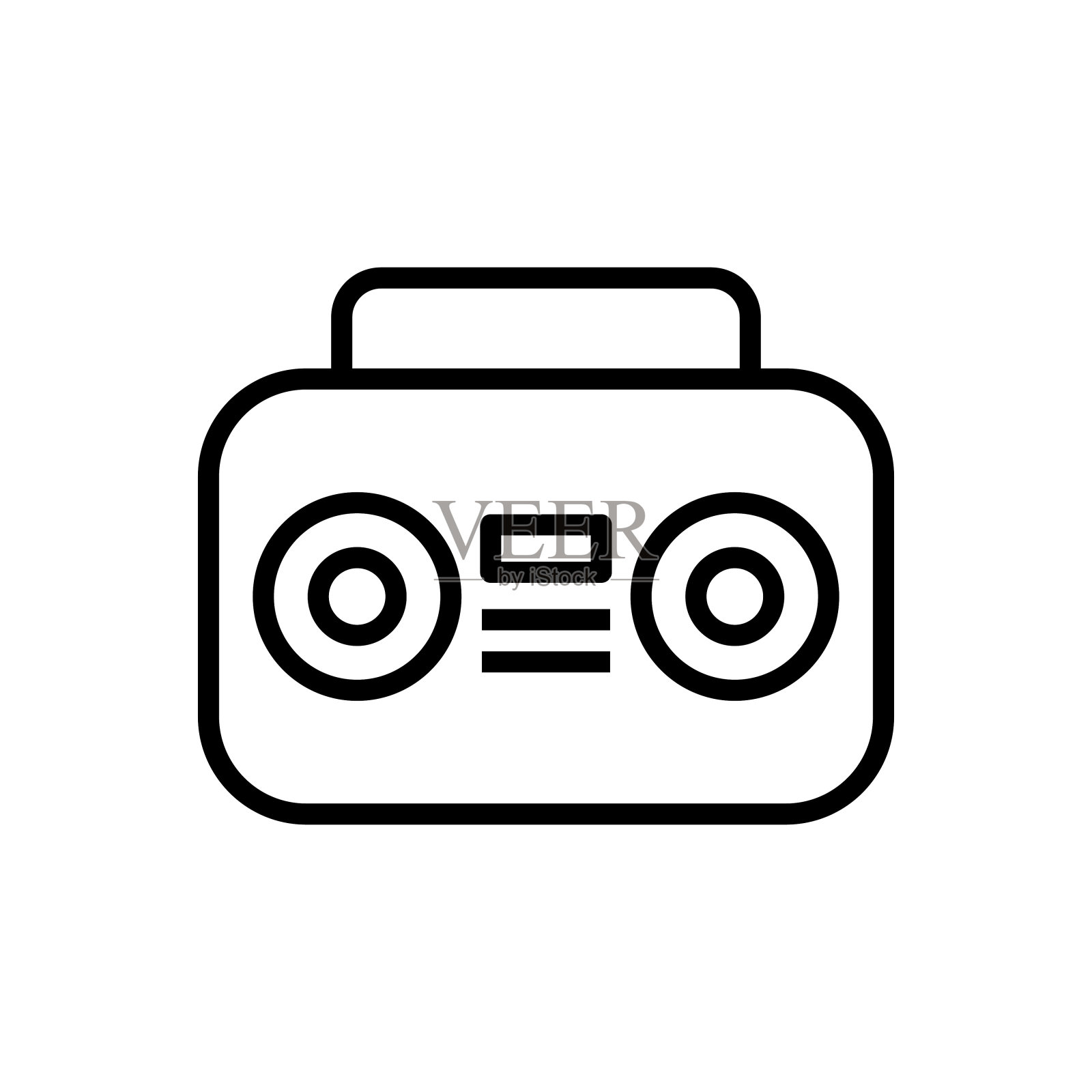 盒式收音机图标插画图片素材