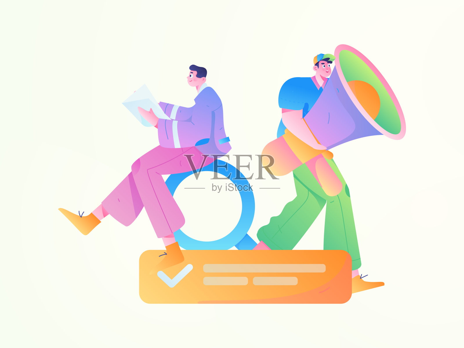 通知公告矢量创意平面手绘插图插画图片素材