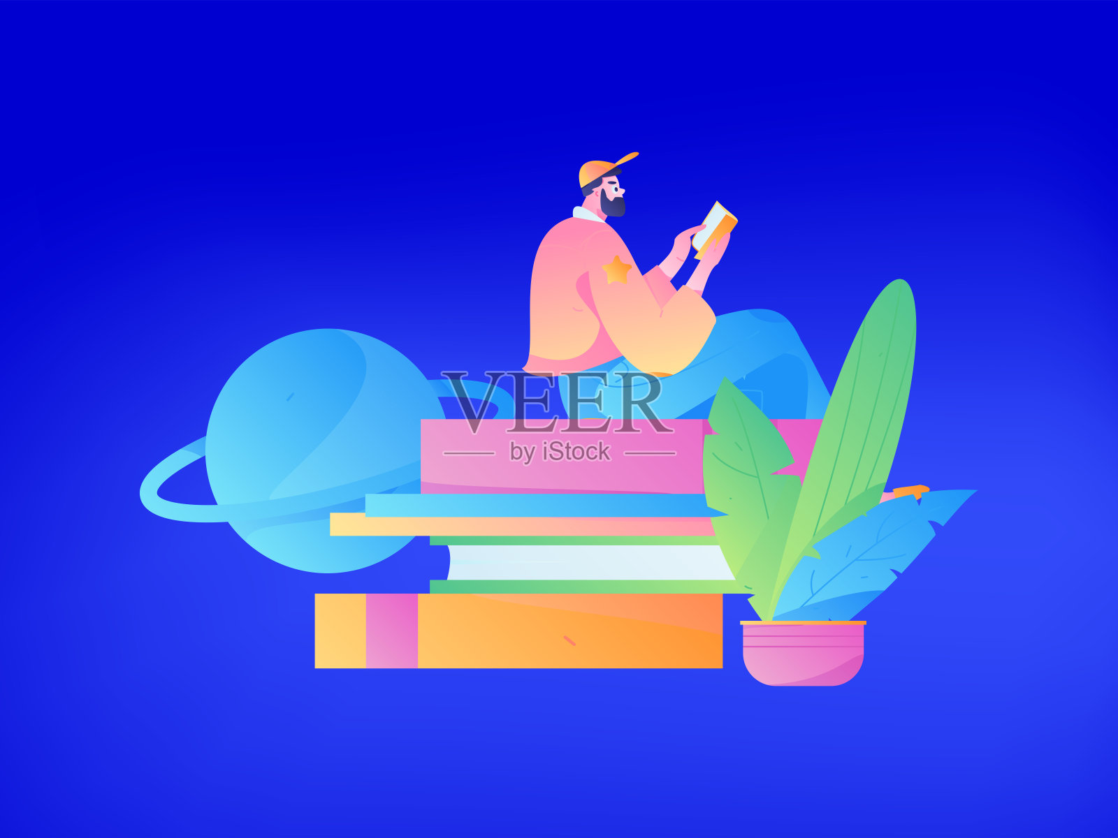 教育学习人平面矢量概念手绘插画插画图片素材