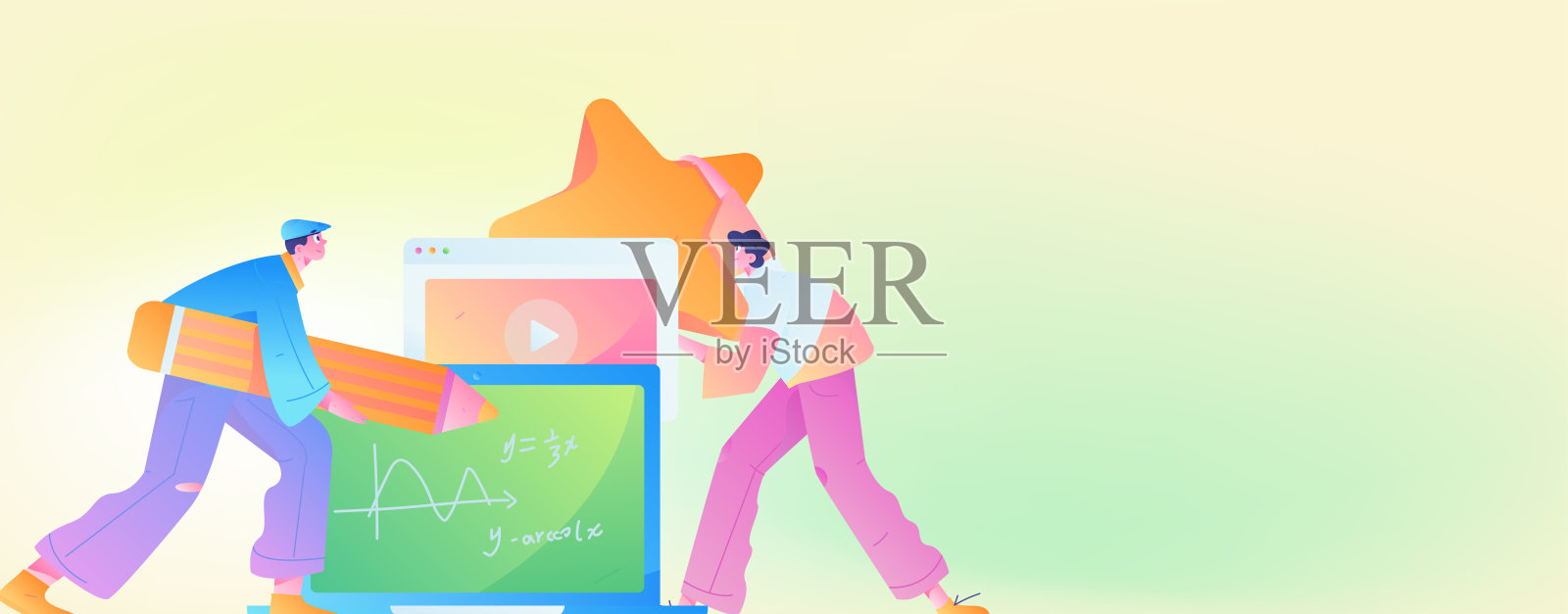 教育学习人平面矢量概念手绘插画插画图片素材