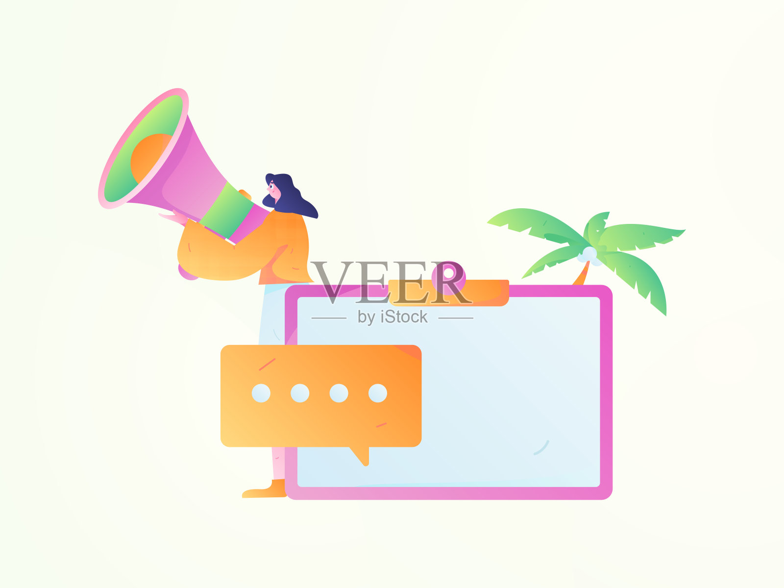 通知公告矢量创意平面手绘插图插画图片素材