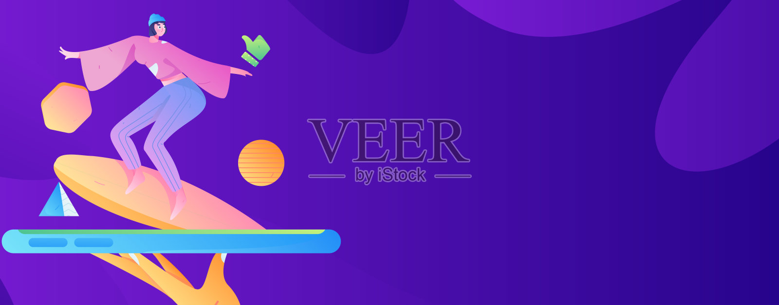 虚拟人物社会交往概念商业平面矢量手绘插画插画图片素材