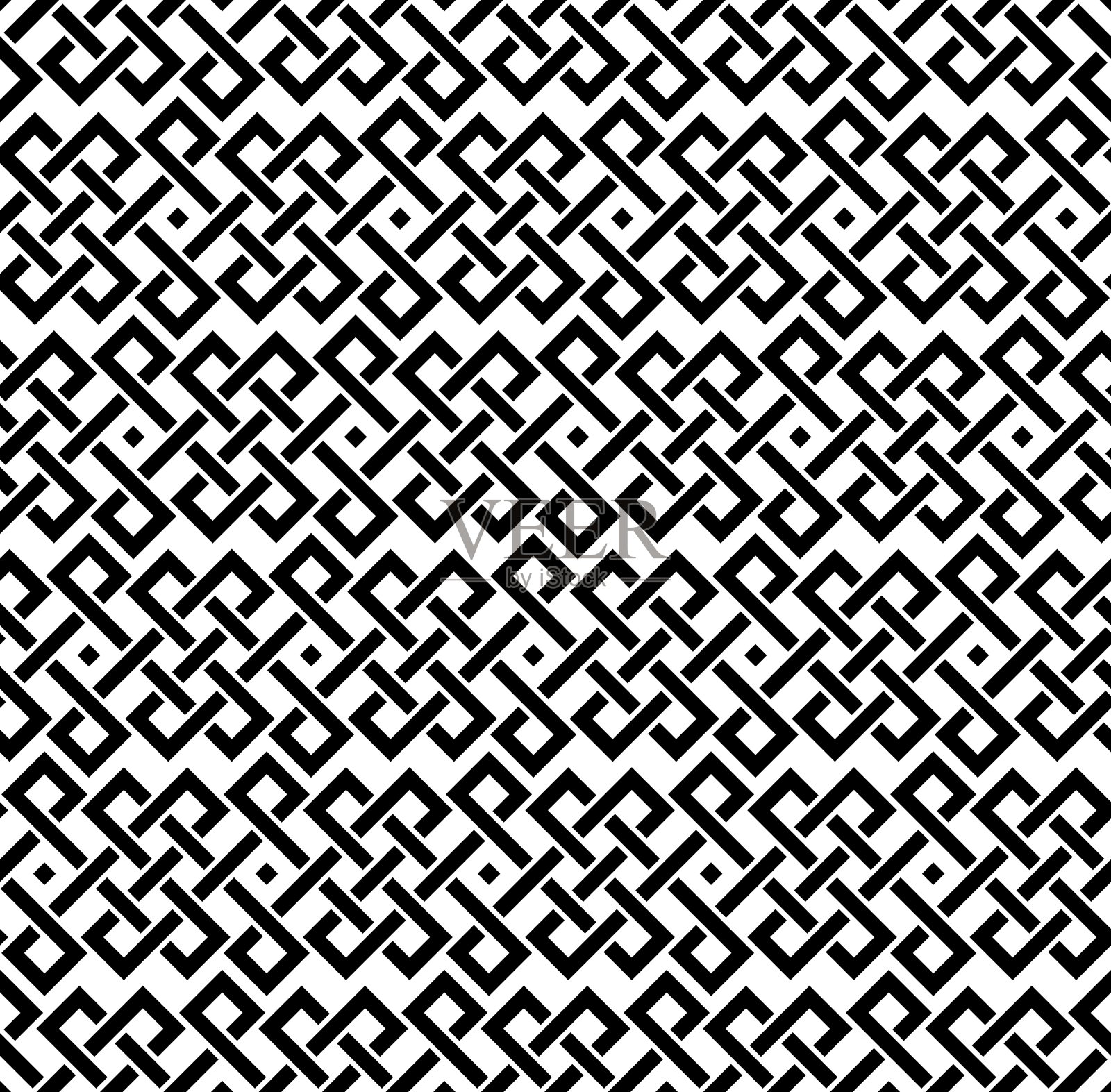 几何交错的黑色菱形无缝图案插画图片素材