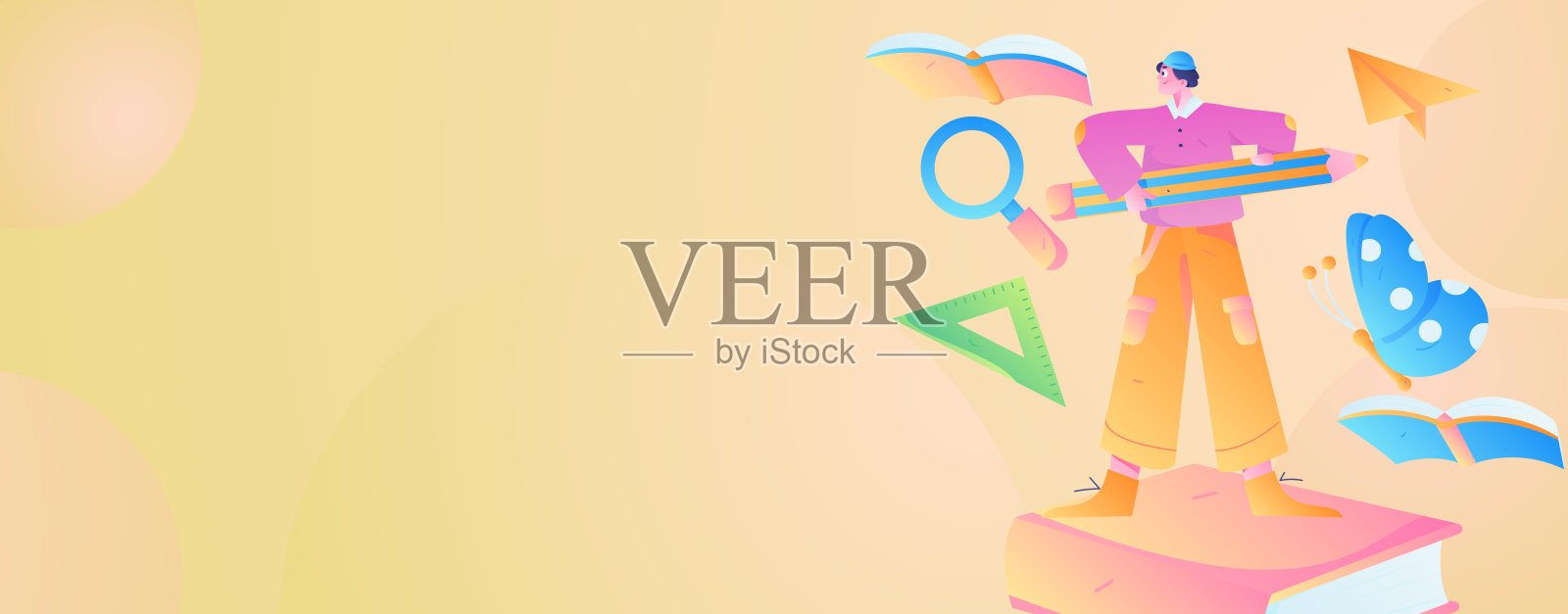 教育学习人平面矢量概念手绘插画插画图片素材