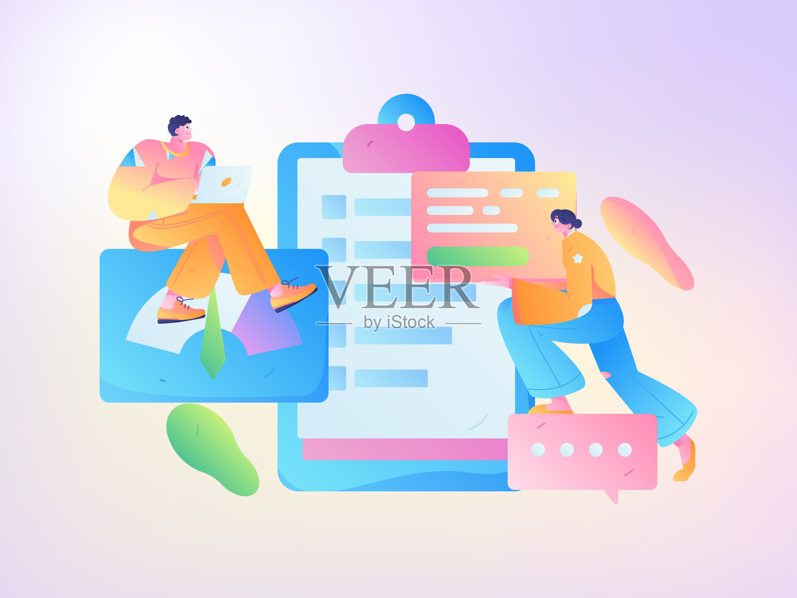 与顾问沟通平面矢量字符概念操作手绘插画插画图片素材