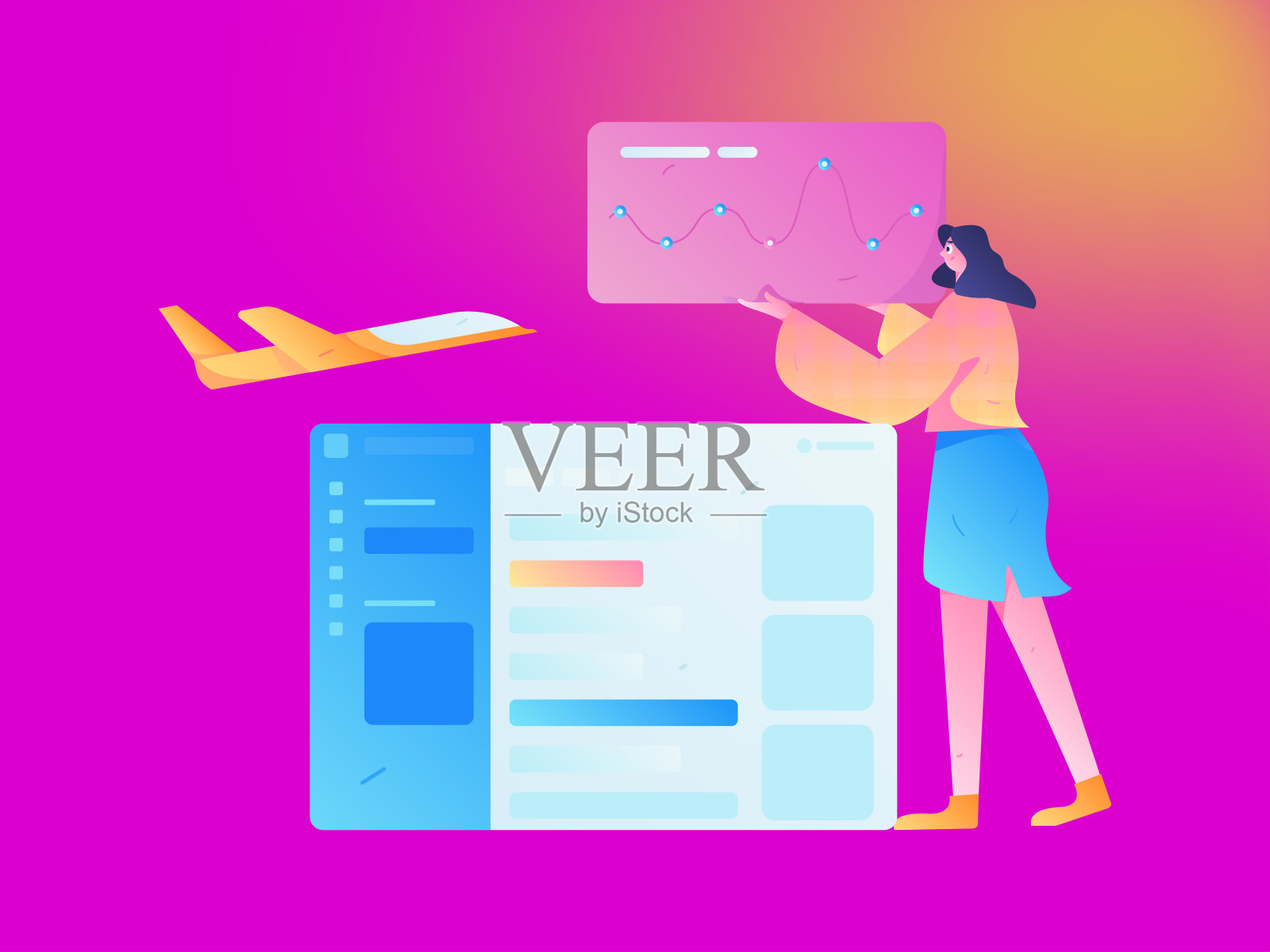 与顾问沟通平面矢量字符概念操作手绘插画插画图片素材