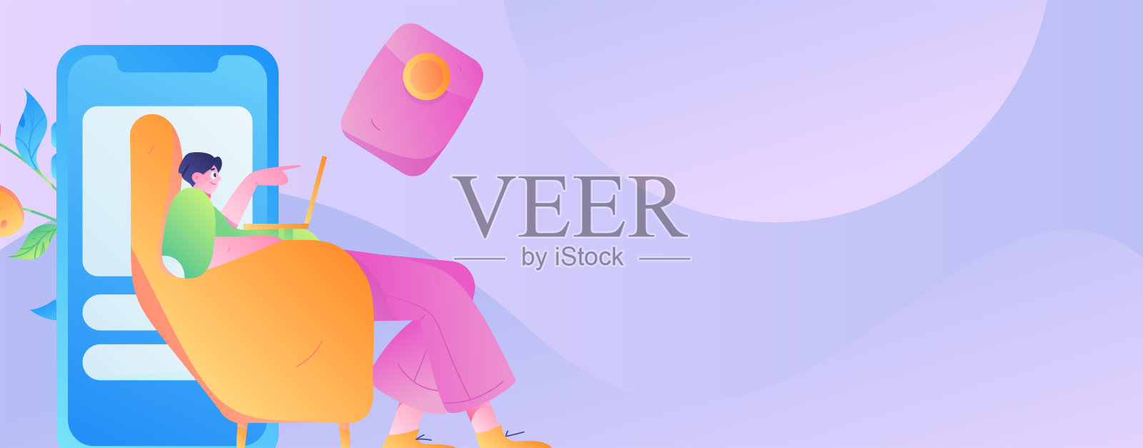 节日购物电子商务网上购物的人平面矢量概念操作手绘插图插画图片素材