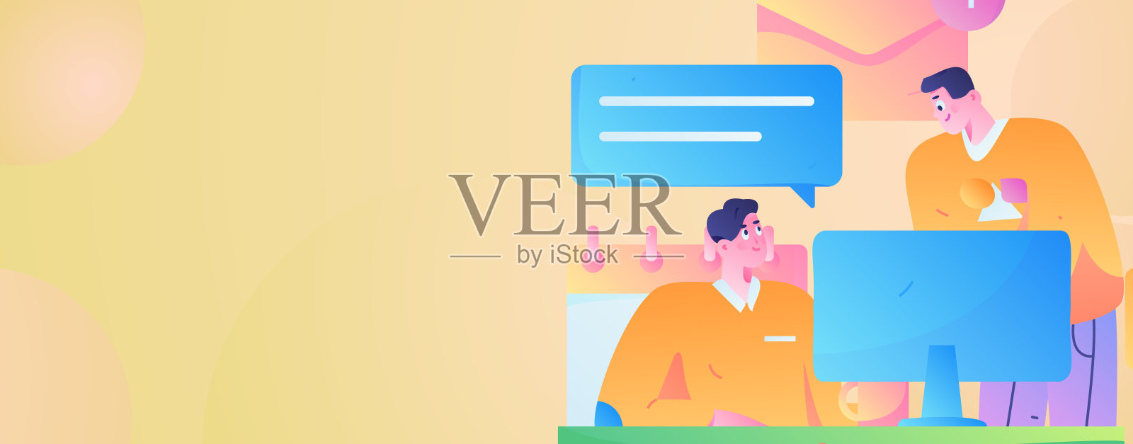 与顾问沟通平面矢量字符概念操作手绘插画插画图片素材