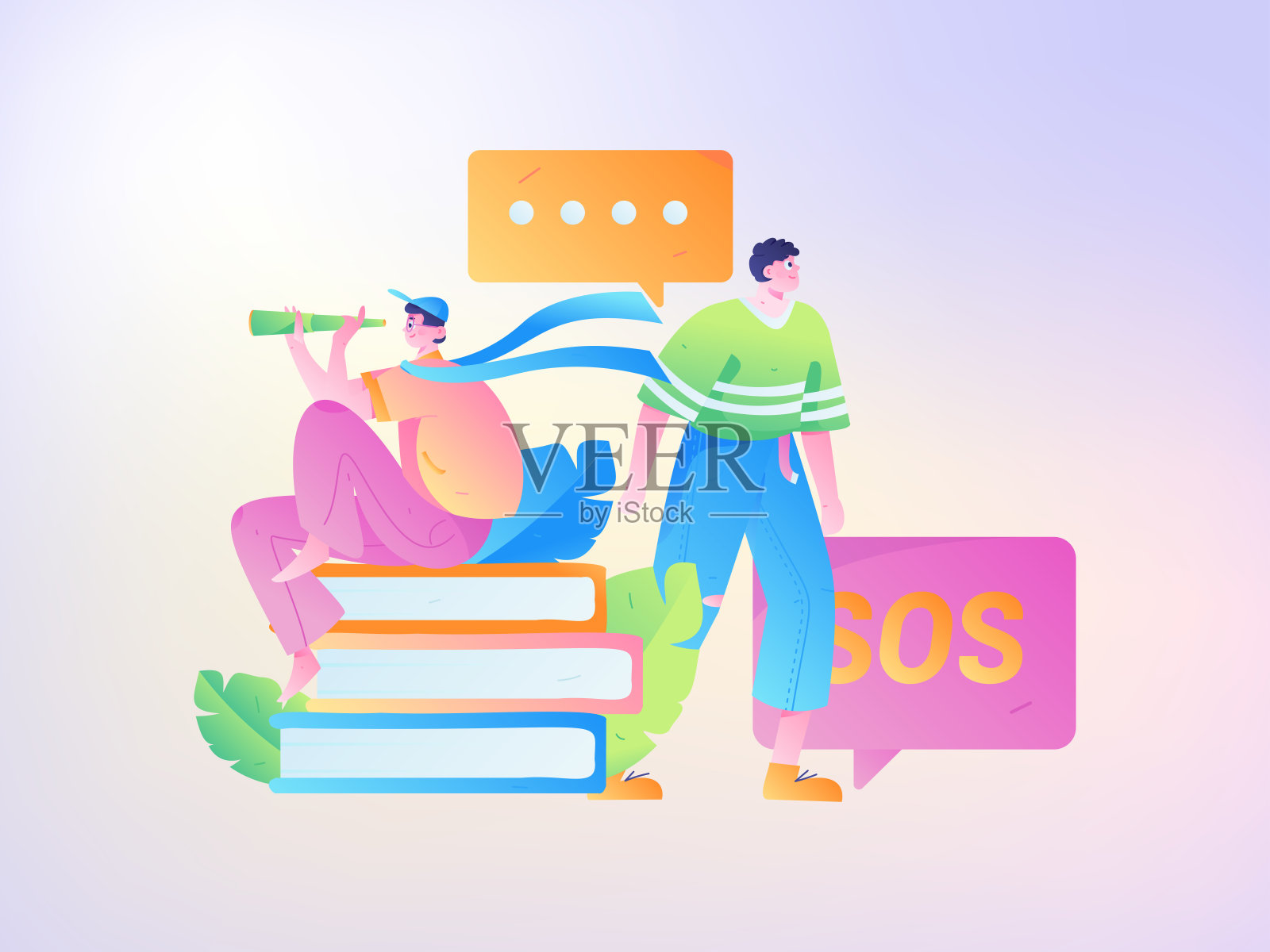 与顾问沟通平面矢量字符概念操作手绘插画插画图片素材