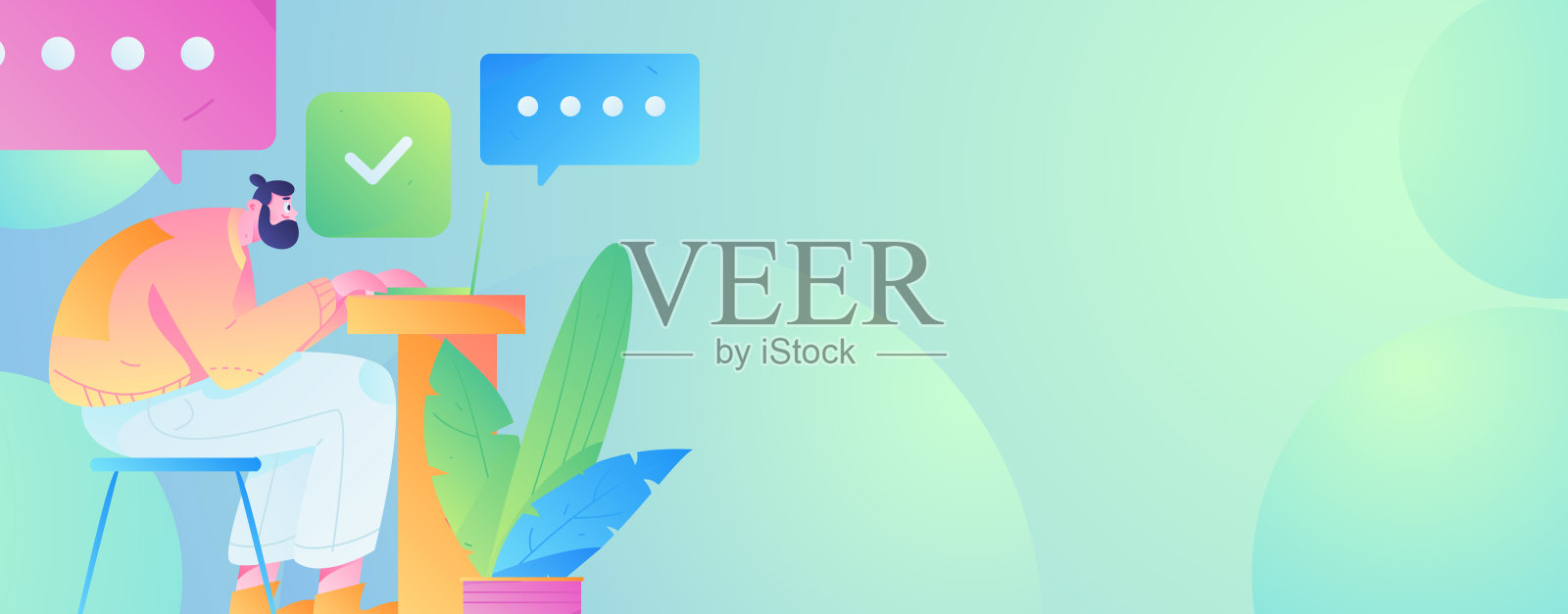 与顾问沟通平面矢量字符概念操作手绘插画插画图片素材